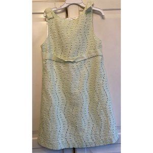Gymboree Sz 7 Mint Green Sleeveless Cotton Bow Dress